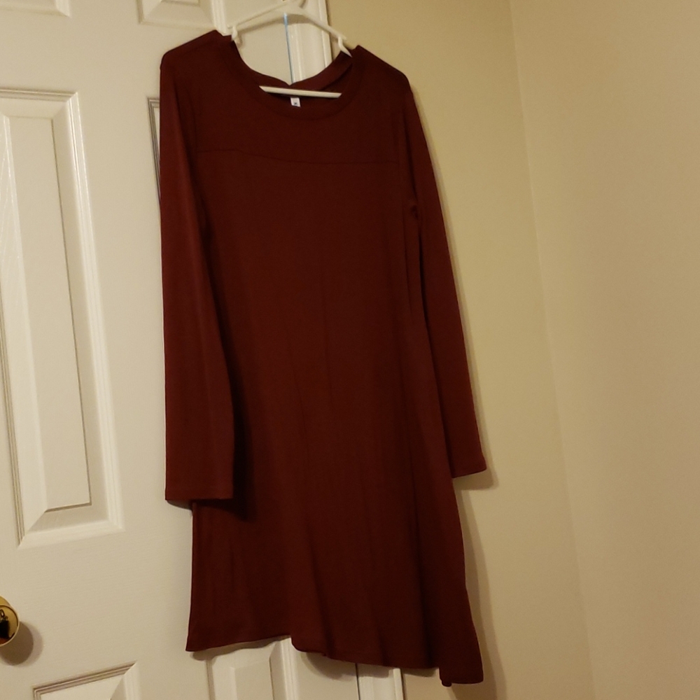 KORSIS Women's Long Sleeve Round Neck Button Side